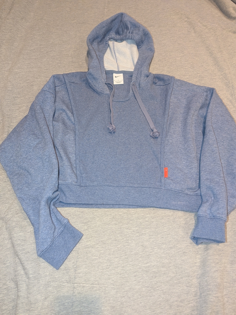 Nike Light Blue Cropped Hoodie – Women’s Size M